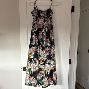 Banana Republic Multicolor Leaf Print Maxi Dress